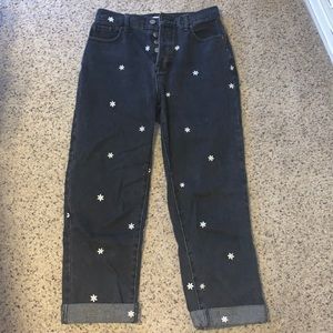 Black Flower Pacsun Mom Jeans